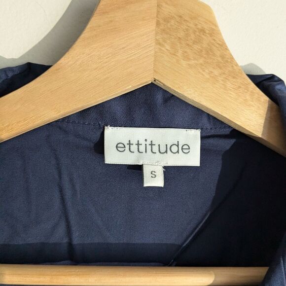 Ettitude Ocean Sateen Pajama Shirt Women's Size Small NWT - Picture 4 of 6